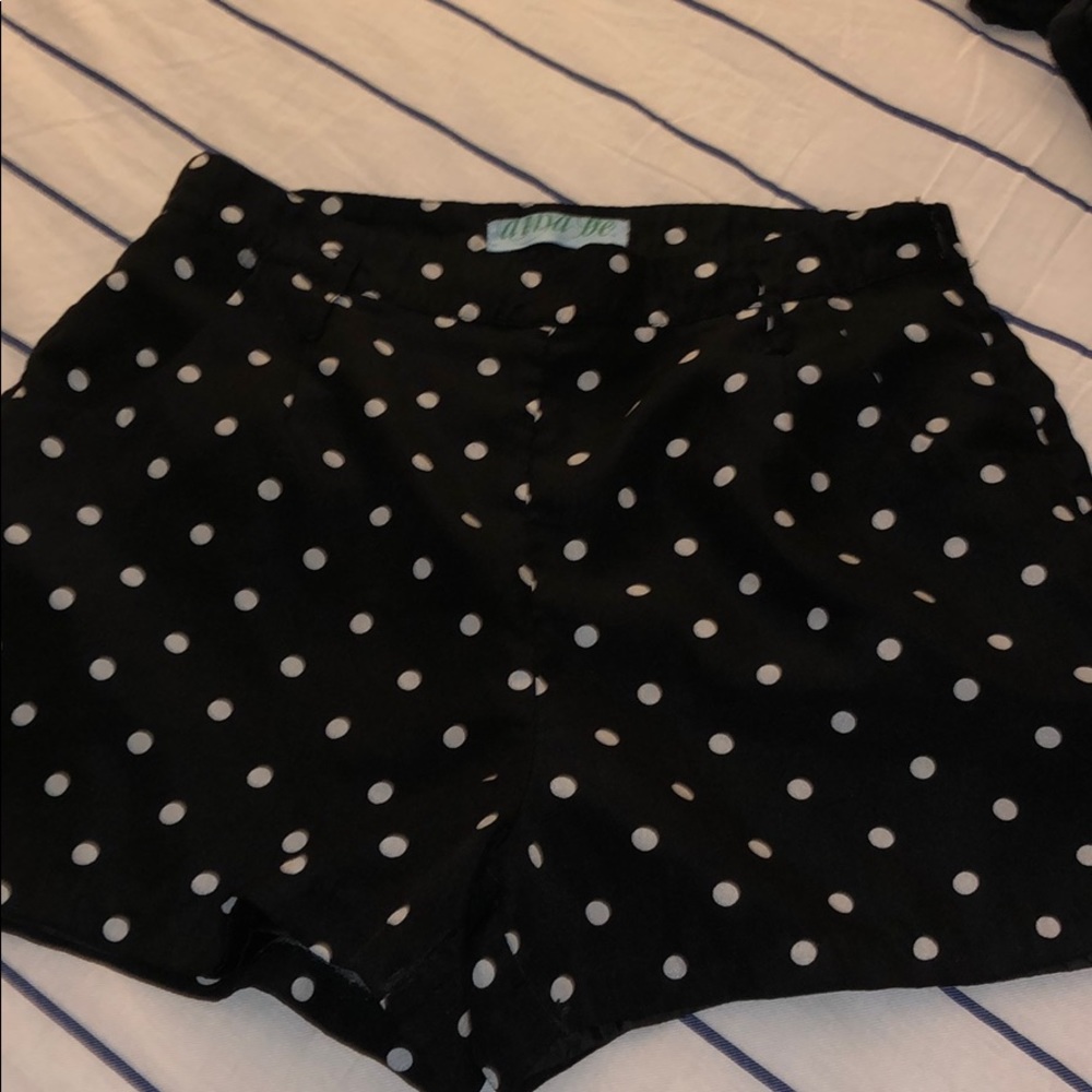 Black & white poka dot mesh shorts